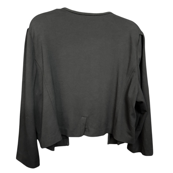 Chico’s Black Cropped Open Front Jacket Women’s 3 Large XL Blazer - Picture 2 of 6